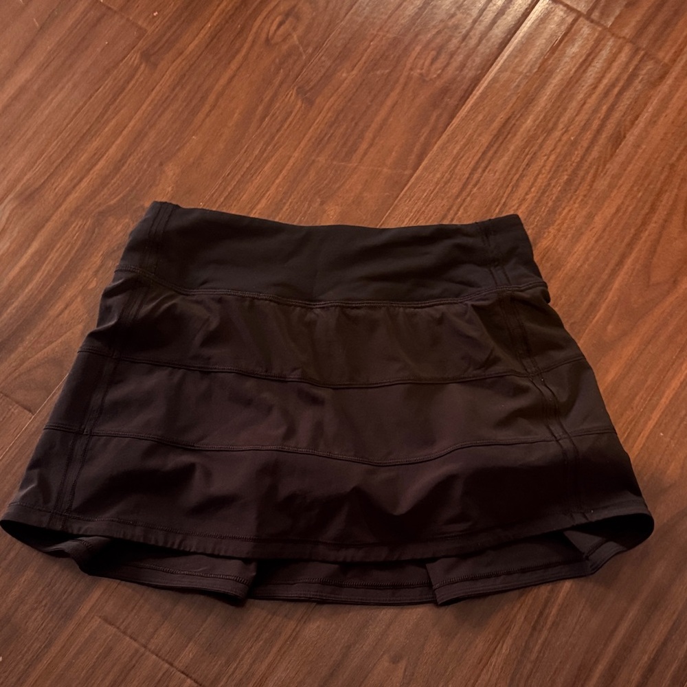 Black LULULEMON pace rival skirt with Built-In Shorts